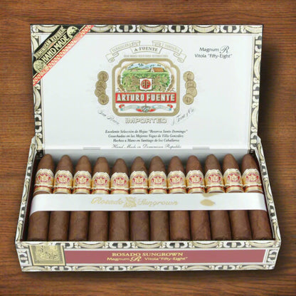 Arturo Fuente Magnum R Rosado Sungrown 58 open box - Cigar Titan