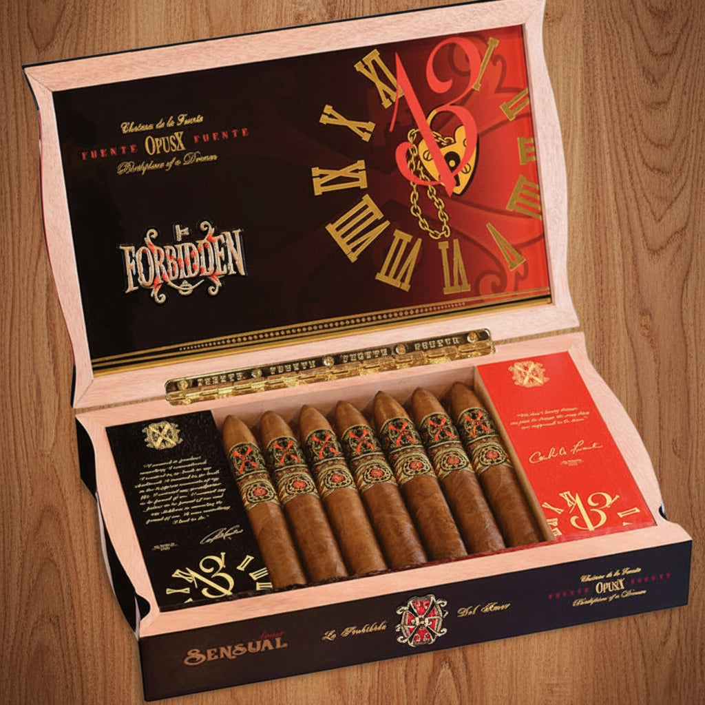 Arturo Fuente Opus X Forbidden X Amor Sensual open box