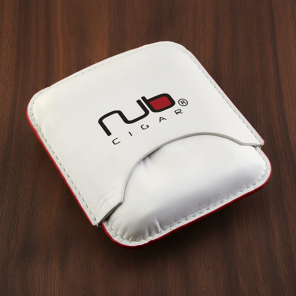 Nub white leather 3 cigar case - Cigar Titan
