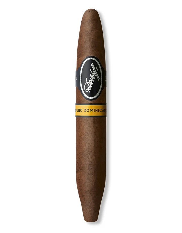 Cigar with a visible brand label on a white background