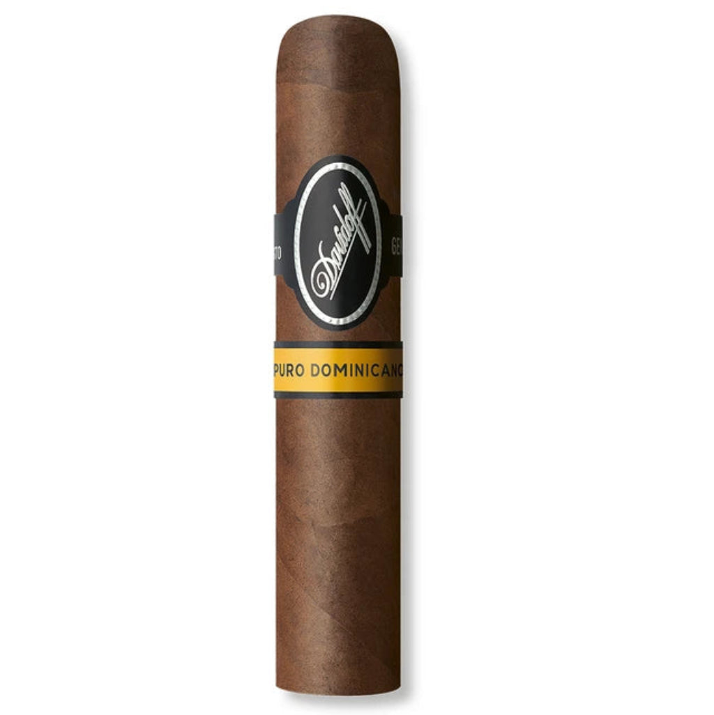Cigar with band on a white background